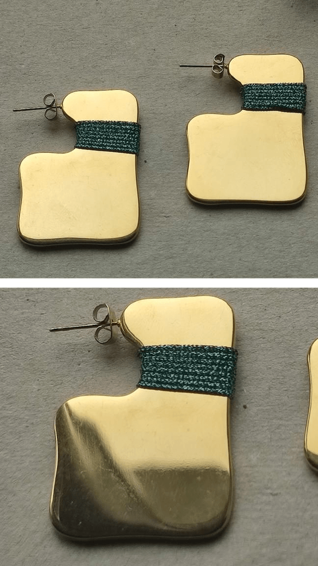 Boucles acier et fil bleu & or " les sublimes" sans nickel, pièce unique 
