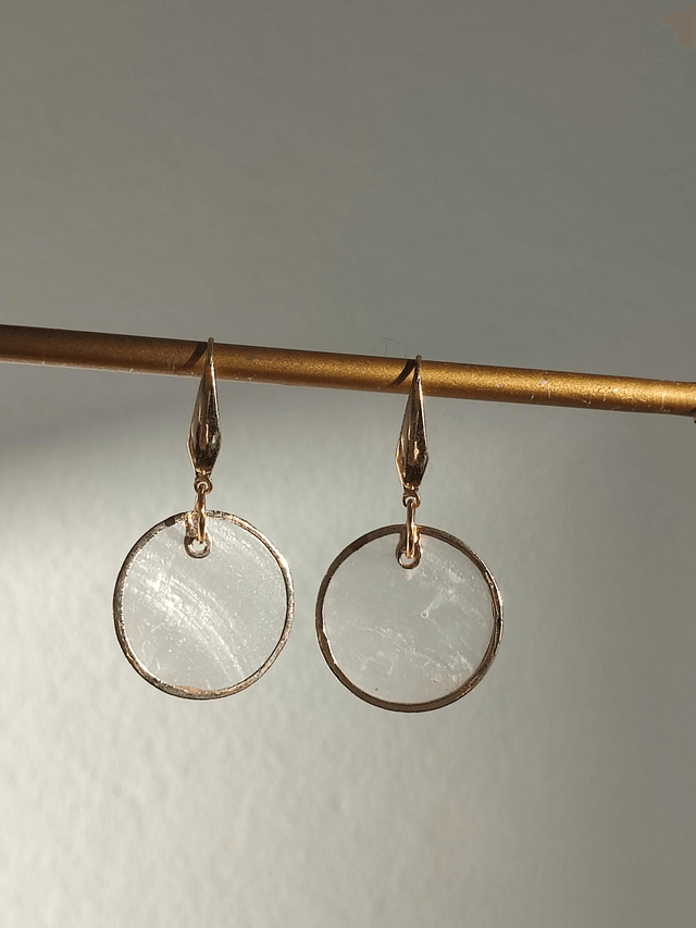 Z-Boucles d'oreilles en nacre, en acier inoxydable doré -sans nickel, pièce unique 