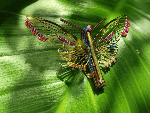 🦋 broche tissée main en perles de verre miyuki pièce unique 