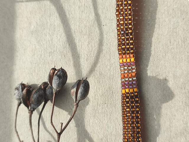 Z-Bracelet tissé main cuivre,orange & rouge réglable sur fil de jade, résistant, pièce unique 
