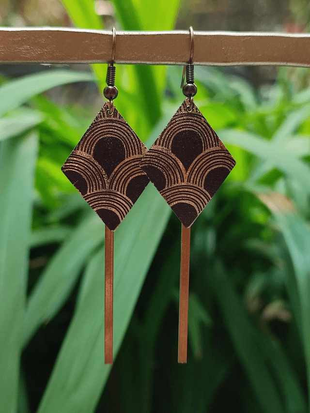 Z-Art déco pour ces boucles d'oreilles en acier inoxydable doré -sans nickel pièce unique 