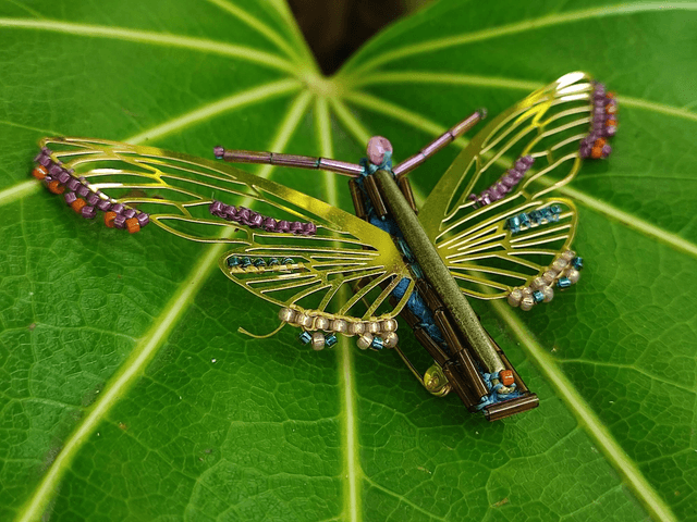 🦋 broche tissée main en perles de verre miyuki pièce unique 