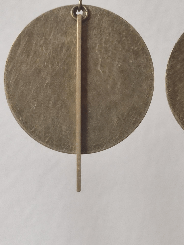 Boucles d'oreilles rond et tige bronze -sans nickel, pièce unique 