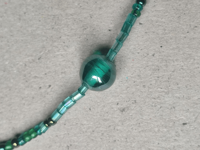 Z-Bracelet en verre bleu paon réglable sur fil de jade, pièce unique 