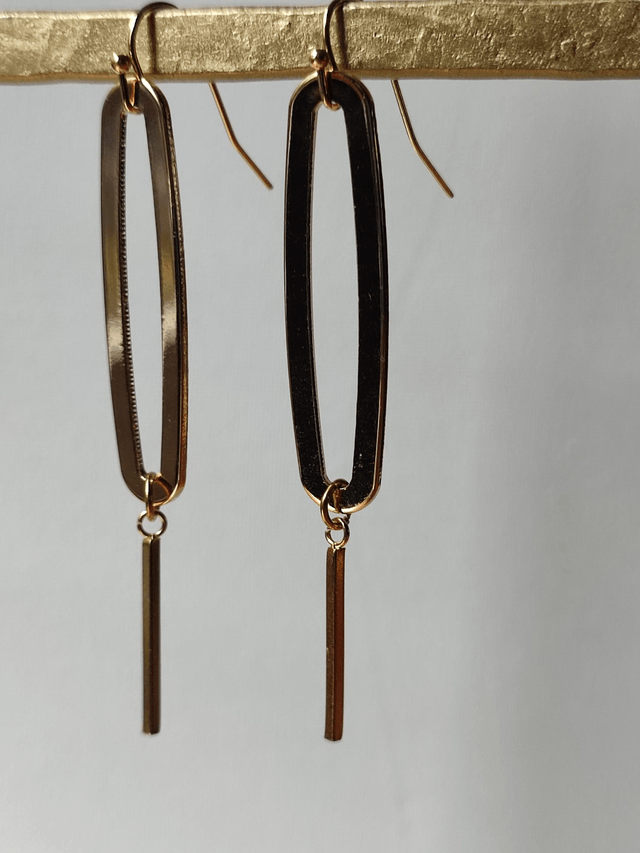 Z-Boucles d'oreilles longues en laiton doré -sans nickel -