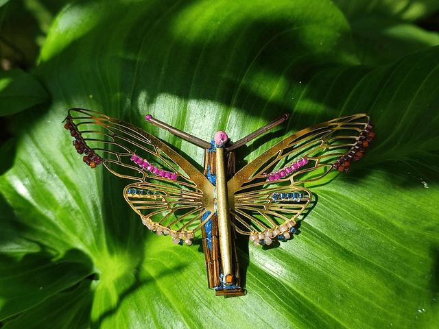 🦋 broche tissée main en perles de verre miyuki pièce unique 