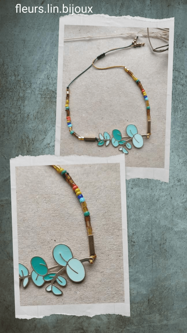 Z-Bracelet feuille verte en acier sur fil de jade avec perles en verre miyuki multicolores, réglable 