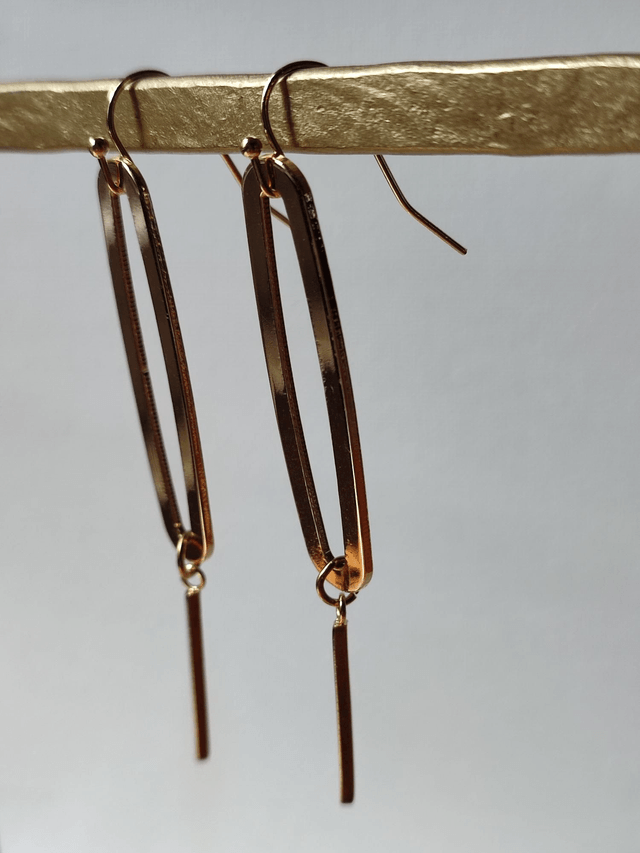Z-Boucles d'oreilles longues en laiton doré -sans nickel -