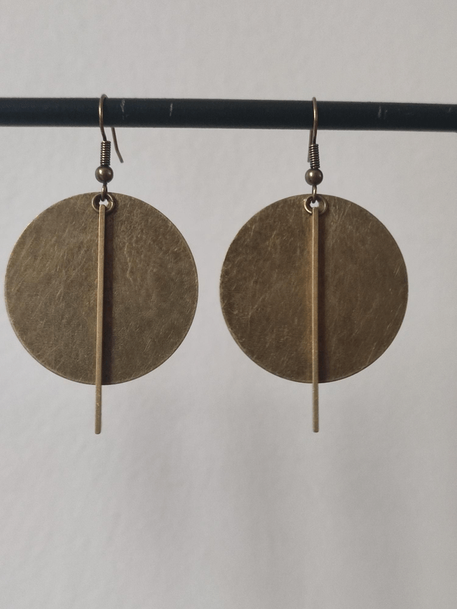 Boucles d'oreilles rond et tige bronze -sans nickel, pièce unique 