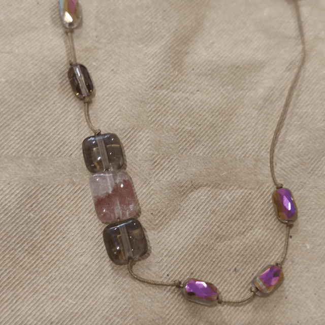 Agate et verre fumé, bracelet réglable, résistant 