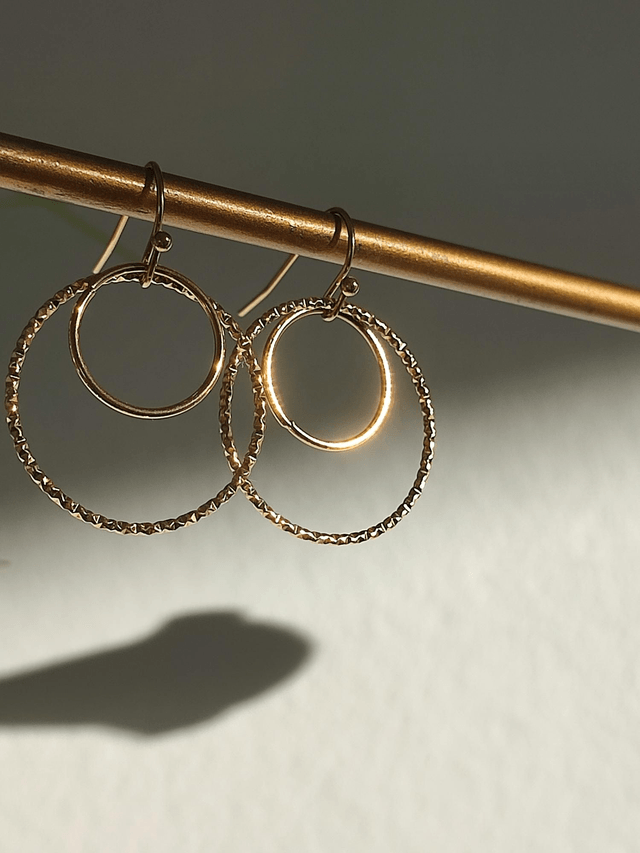 Z-cercles ciselés et cercles dorés en acier inoxydable doré -sans nickel 