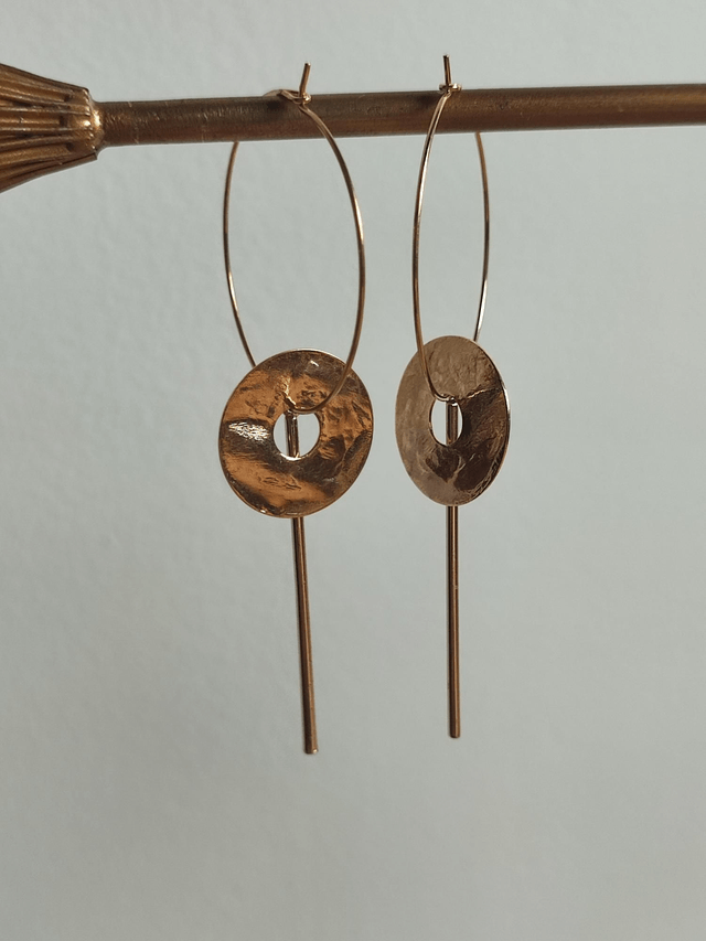 Créoles cercle en laiton mordoré et tige bronze -sans nickel 