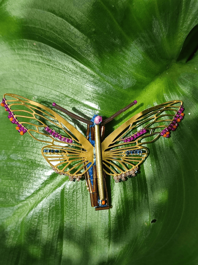 🦋 broche tissée main en perles de verre miyuki pièce unique 