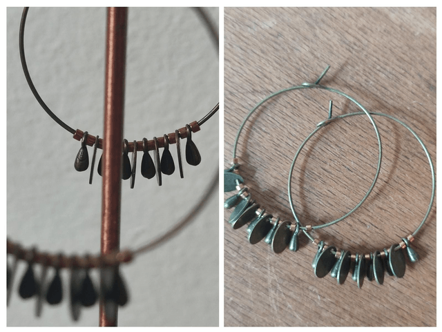 Créoles or & bronze en acier inoxydable -sans nickel 