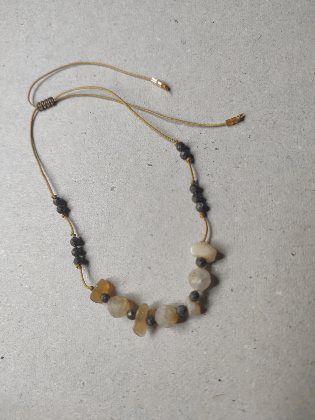 Bracelet citrine pierres naturelles, réglable sur fil de jade résistant, pièce unique 