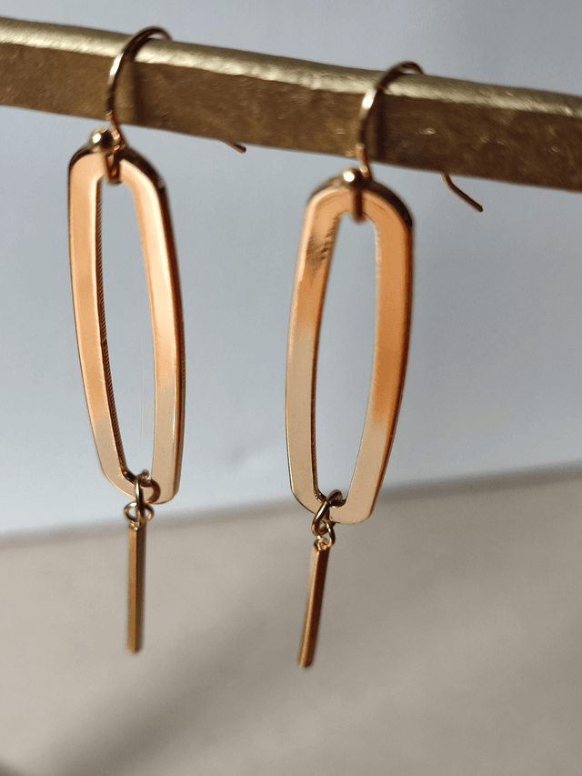 Z-Boucles d'oreilles longues en laiton doré -sans nickel -
