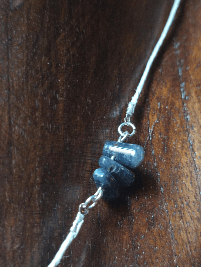 Collier améthyste et long pendentif chaine en acier inoxydable argent, monté sur fil de lin réglable avec chaîne d'extension argent, pièce unique 