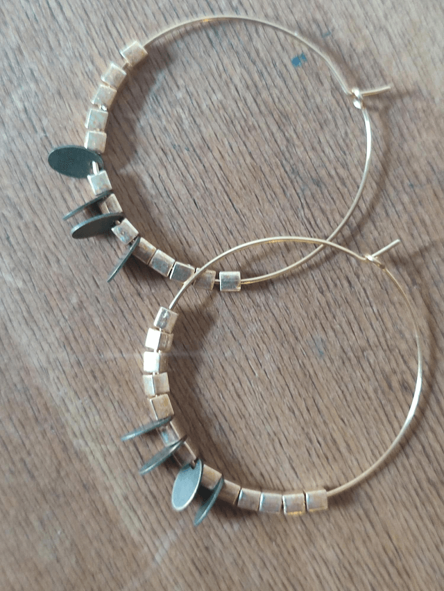 Créoles or & bronze en acier inoxydable -sans nickel 