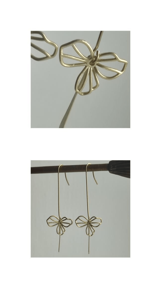 Fleurs laiton doré,attaches en acier inoxydable doré -sans nickel, pièce unique 