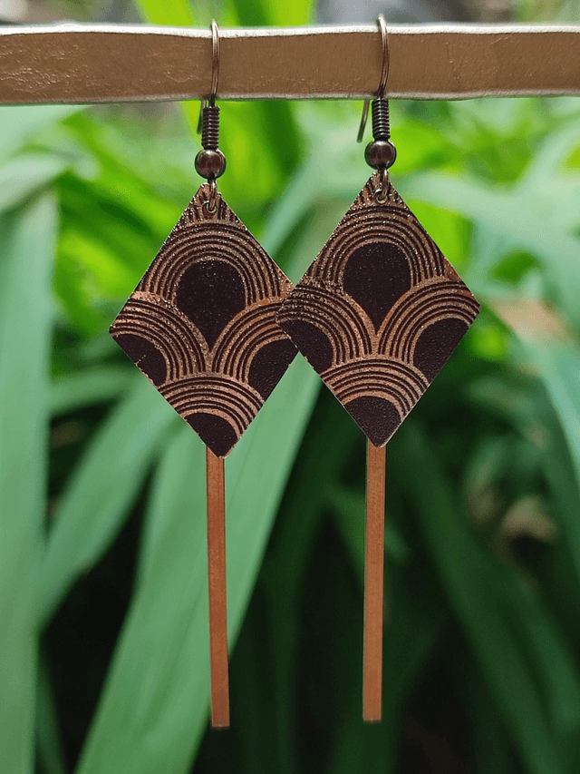 Z-Art déco pour ces boucles d'oreilles en acier inoxydable doré -sans nickel pièce unique 