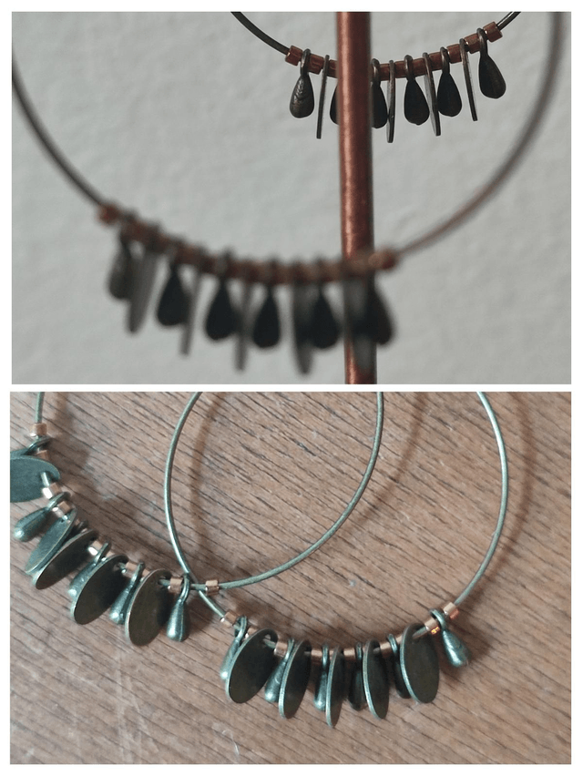 Créoles or & bronze en acier inoxydable -sans nickel 