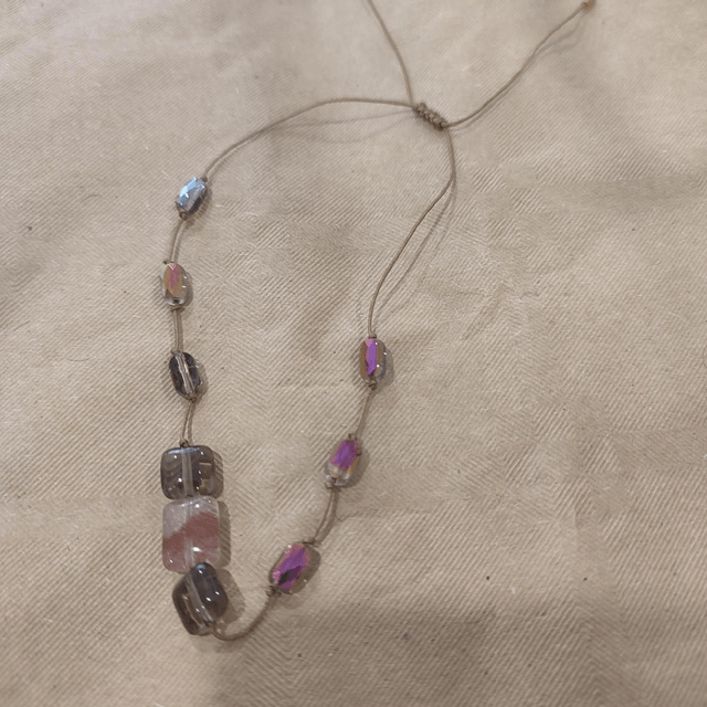 Agate et verre fumé, bracelet réglable, résistant 