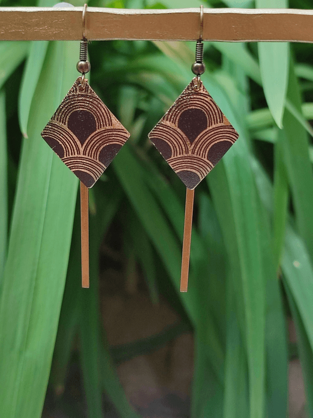 Z-Art déco pour ces boucles d'oreilles en acier inoxydable doré -sans nickel pièce unique 