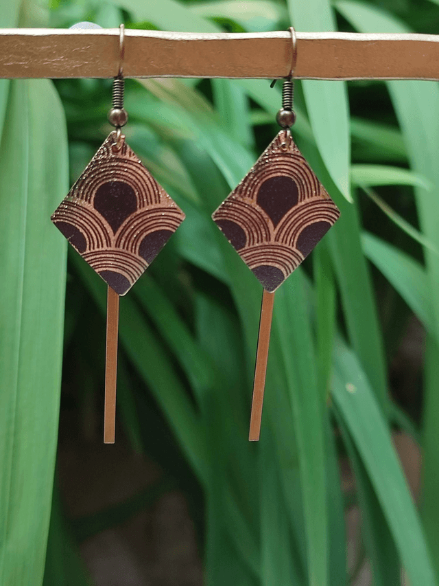 Z-Art déco pour ces boucles d'oreilles en acier inoxydable doré -sans nickel pièce unique 