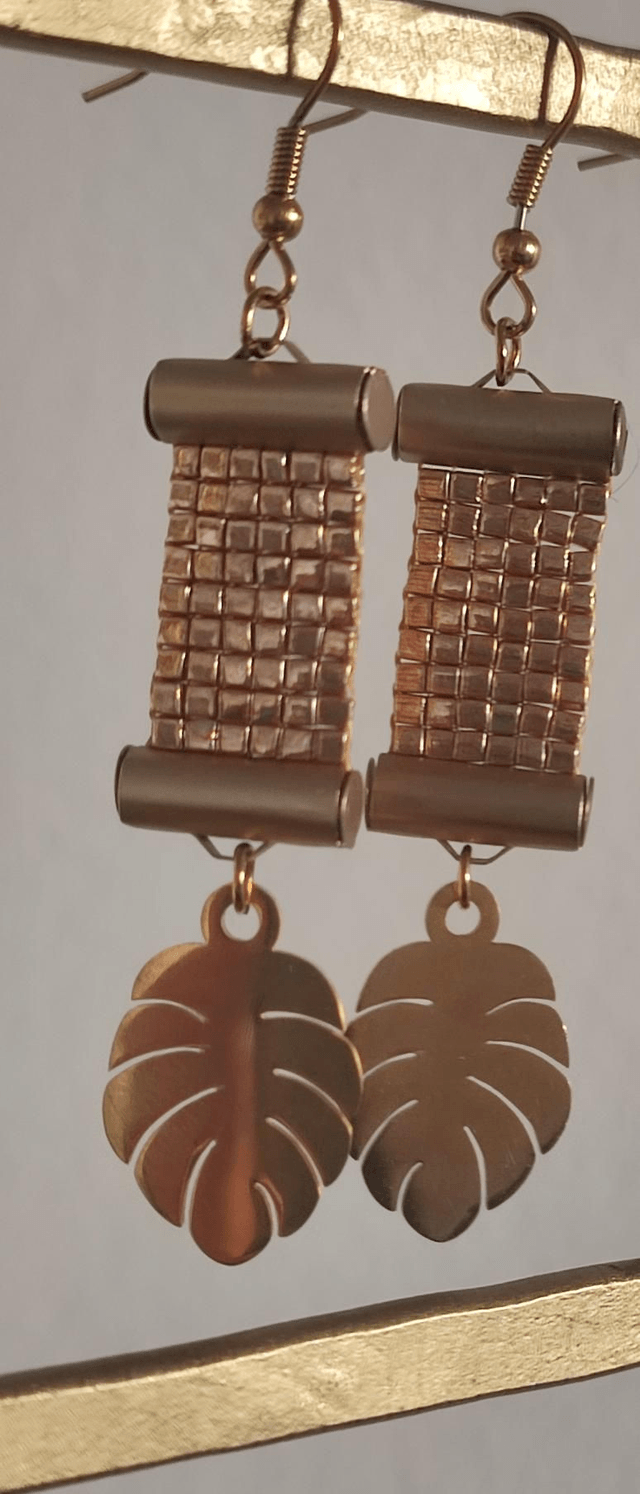 Z- Boucles d'oreilles tissées, plusieurs modèles présentés,à vous de choisir 😊, modèles tissées main sur fil de lin -sans nickel -
