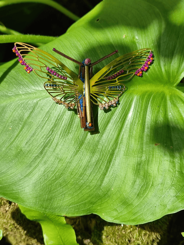 🦋 broche tissée main en perles de verre miyuki pièce unique 