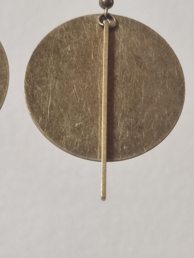 Boucles d'oreilles rond et tige bronze -sans nickel, pièce unique 