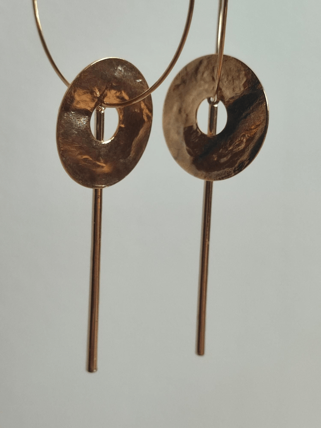 Créoles cercle en laiton mordoré et tige bronze -sans nickel 