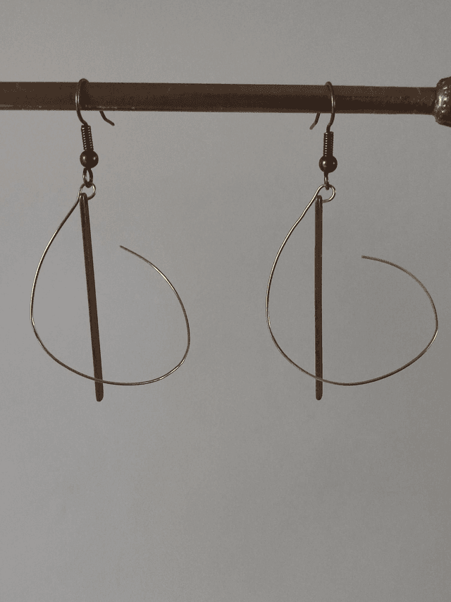 Z-Boucles d&#039;oreilles&quot; tourbillon&quot; acier inoxydable doré et tige bronze, sans nickel, pièce unique 