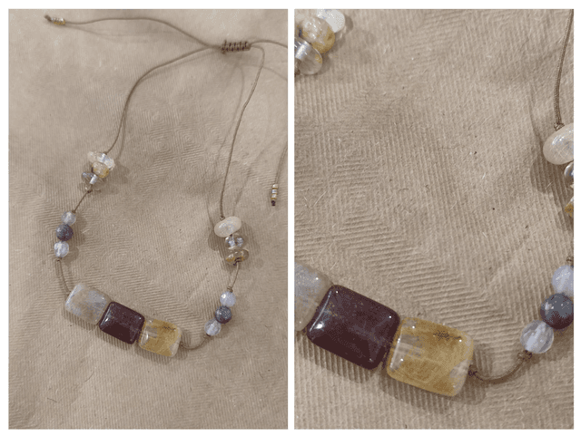 Agate et citrine ( pierres naturelles) bracelet réglable, résistant.