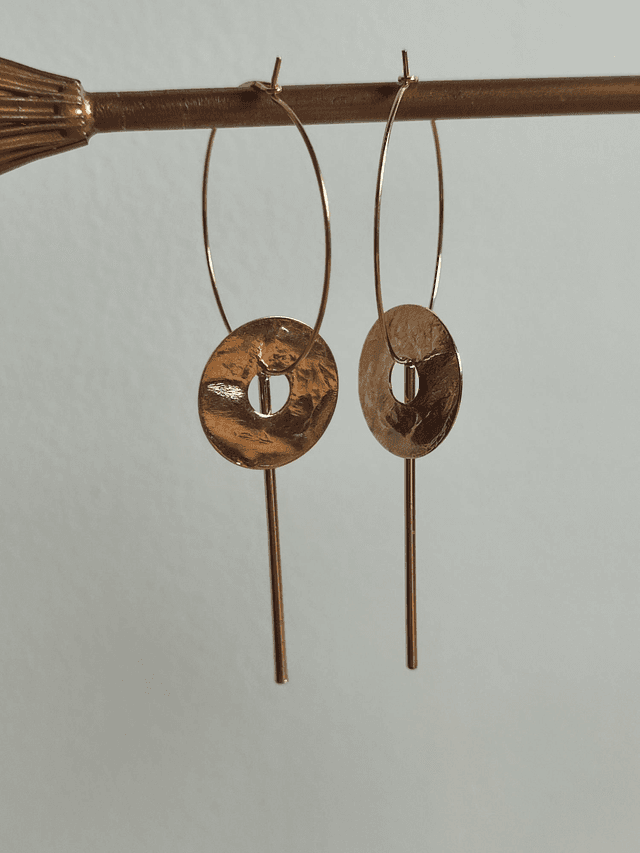 Créoles cercle en laiton mordoré et tige bronze -sans nickel 